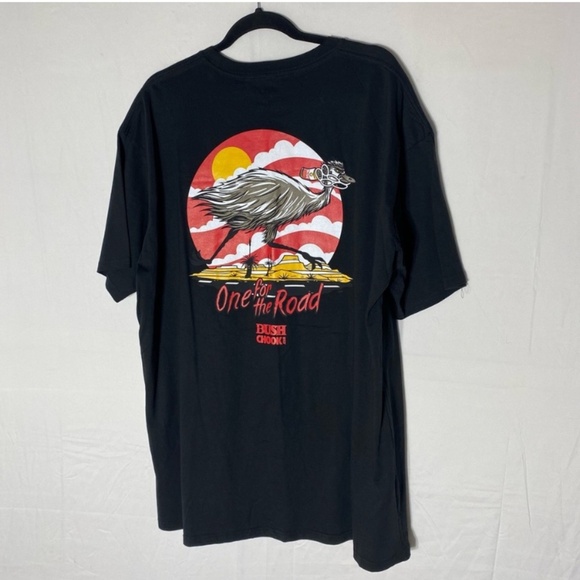 Bush Chook Black One For The Road Beer Promo Roadrunner T Shirt 2X - Picture 1 of 11